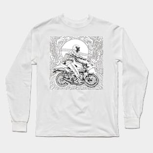 Mandala Motorcycle Digital Art Long Sleeve T-Shirt